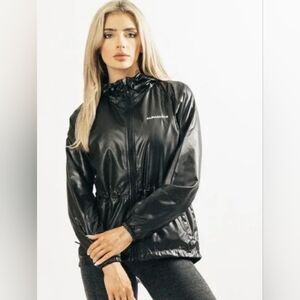 Alphalete Black Lightweight Hooded Windbreaker Jacket